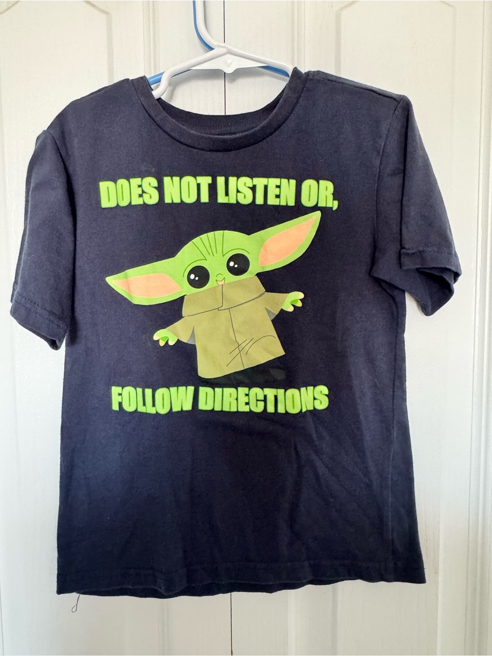 Star Wars Grogu Kids Black Graphic Tee with Green Character Size 6